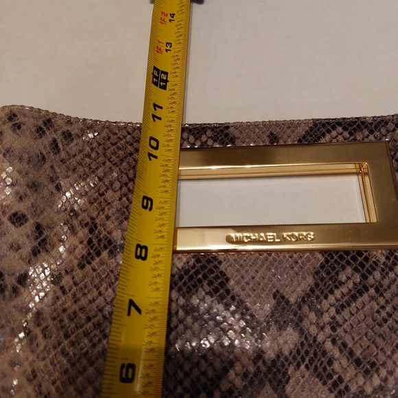 MICHAEL Michael Kors Large Snakeskin Clutch with Detachable Strap - Picture 12 of 15